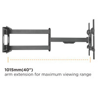 Extra Long Single Arm 40 Inch full motion tv wall mount$125