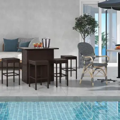 BRAND NEW - Outsunny 5 Pieces Patio Bar Set, Outdoor... LOT# 12, View more