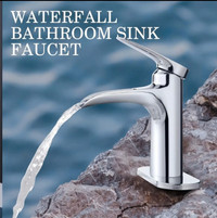 Chrome Bathroom Faucets, Waterfall Bathroom Faucet Single Hole B