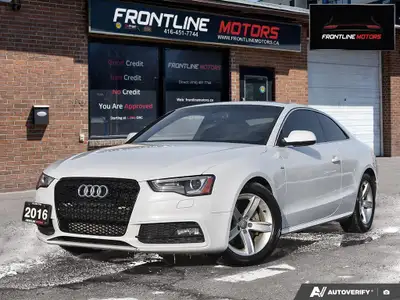 2016 Audi A5 Premium Plus S line - 6-Speed Manual! White on Black Leather Interior - CarFAX Verified...