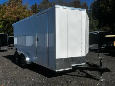 *** INCLUDES FREIGHT & PDI Just Add Taxes 7 X 14 V-Nose Tandem Axle Enclosed Cargo Trailer - With Re...