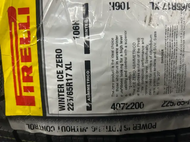 4 Brand New Pirelli Ice Zero Asimmetrico  225/65R17 in Tires & Rims in Ottawa - Image 2
