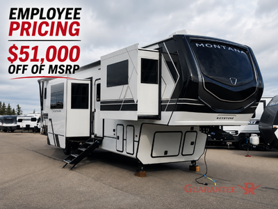 Guarantee RV Keystone Montana fifth wheel 3761FL highlights: Bath and a Half Front Living Area Maste...