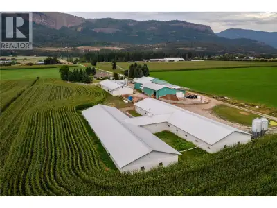 50 ACRE OPERATING BROILER FARM located on the Shuswap river, 3300+ sq.ft 4 bedroom rancher with base...