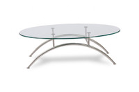 OVAL GLASS TOP COFFEE TABLE FOR JUST $110