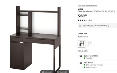LIKE NEW IKEA MICKE Desk – Black-Brown – Moving Sale!, View more