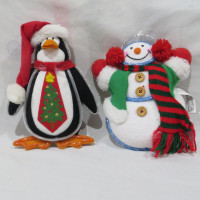 Lighted Christmas Penguin and Snowman