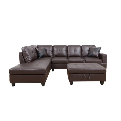 NEW L SHAPED LIVING ROOM SECTIONAL SOFA AND OTTOMAN SET, View more