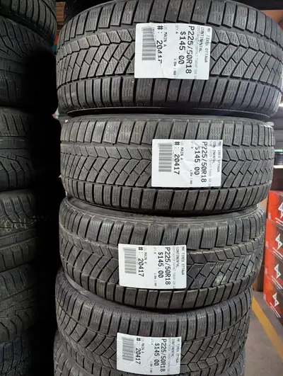 SET OF 4X P225/50R18 225/50/18 CONTINENTAL CONTIWINTER CONTACT TAG # 20417 ** Please read details be...
