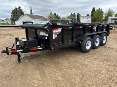 NEW 2026 SWS 7 x 16' Hydraulic Dump Trailer Tri Axle 2 5/16" Adjustable Coupler 12,000 LB Drop leg J...