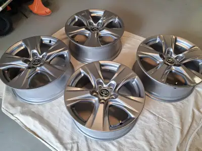 Set of 4 -17 inch, 5 spoke, 71/2 inch wide RAV 4XLE light gray metallic alloy wheels. For 225/65R17...