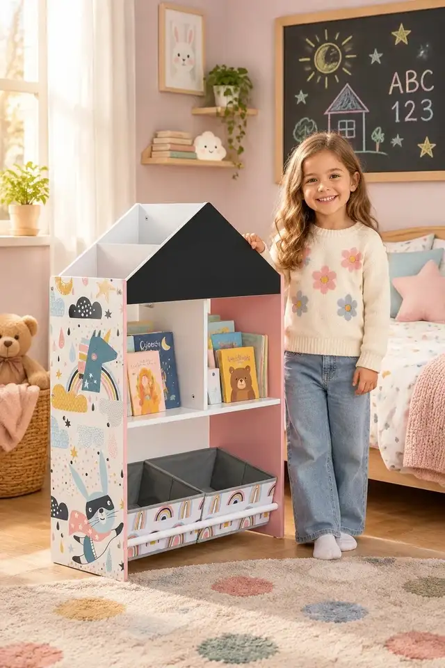 Brand New Kids House-Shaped Bookcase with Storage Bin $49 | Toys ...