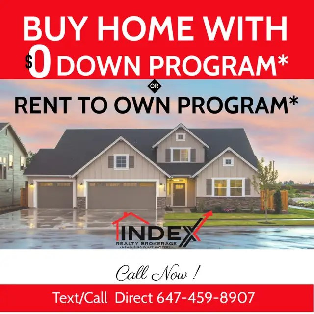 Buy A House with Zero Down or Rent To Own Program in Houses for Sale in Oakville / Halton Region