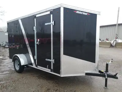 WEBERLANE W612ECSW ESTATE LEVEL ENCLOSED TRAILER 6x12 + V-Nose 72 Interior Height HD Rear Ramp Door...