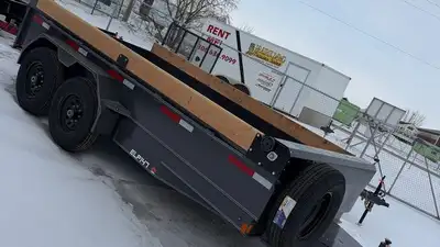 2026 Double A ELP147-14 7x14 Med duty dump 14,000 lippert axles powder coated arctic wiring /. LED l...