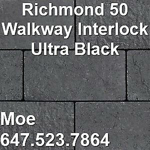 Richmond 50 Ultra Black Walkway Driveway Patio Interlock Paver in Outdoor Décor in Markham / York Region