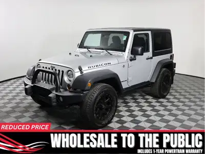 Say hello to our No Accidents Reported 2012 Jeep Wrangler Rubicon 2-Door 4X4, shown in rugged Bright...