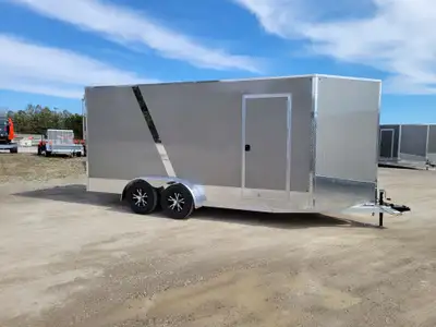 7x16' 3'6" V-nose 7' Interior Height 32" Curb side door Rear ramp with spring assist One piece alumi...