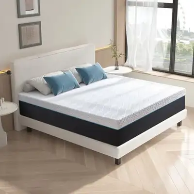 bunk,mattress,full,10inch,queen,set,pillows,bedroom,single,new,kid,gel,pressure,free,air,california,...