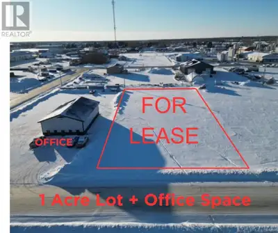 Office space with 1 acre graveled yard for lease. Office space is approx. 300 sq/ft, with bathroom....