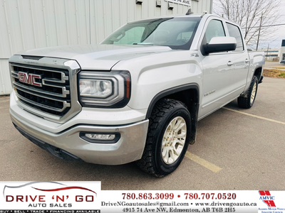 DRIVE N GO AUTO SALES 2018 GMC Sierra SLE 4x4 CREW CAB Z71, CLEAN CARFAX, FACTORY REMOTE STARTER, RU...