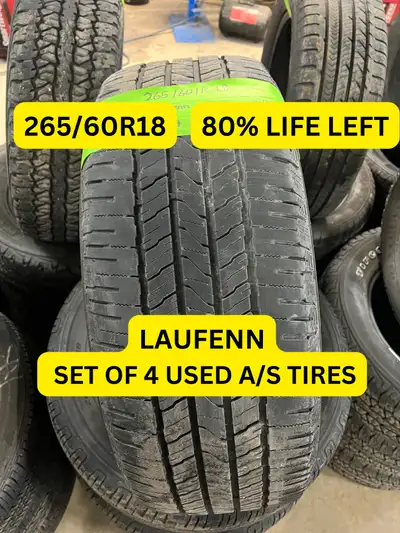 FREE INSTALLATION AND BALANCING ON NEW AND USED TIRES WITH A PURCHASE! NO DISPOSAL! NO OTHER HIDDEN...