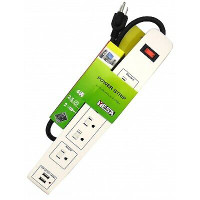 6 Outlets  2 USB Ports Power Strip, Power Bar, Electronic Outlet