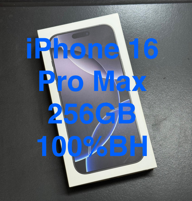iPhone 16 Pro Max Black 256GB  100%  $1450 in Cell Phones in City of Toronto