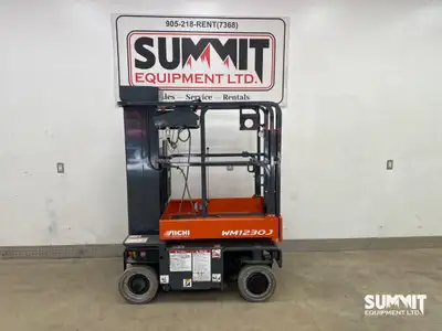 18 ft working height from a compact push-around frame. Fits tight indoor aisles, then reaches overhe...