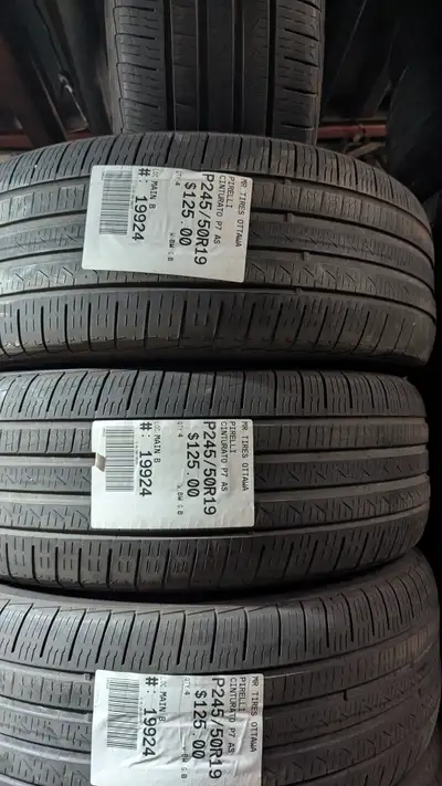 SET OF 4X PIRELLI CINTURATO P7 AS ALL SEASON TAG # 19924 Size: 245/50/19 245/50/19 Excellent conditi...