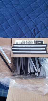 100 Peel & Stick plastic Ties, 7inch long, black,  NEW