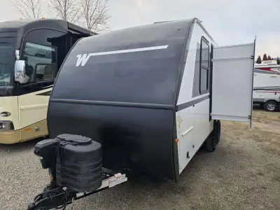 Winnebago Micro Minnie travel trailer 2108FBS highlights: Front RV Queen Bed Full Rear Bath Two Burn...