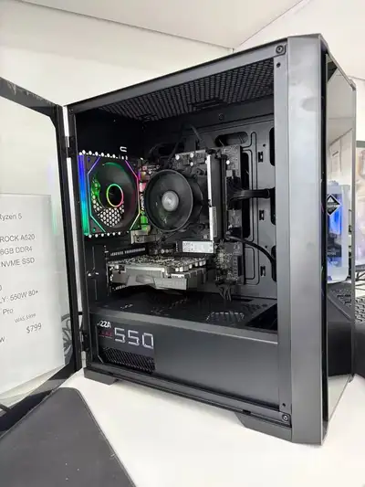 Black case new Gaming PC – Ryzen 5 5500 / RTX 3050, View more