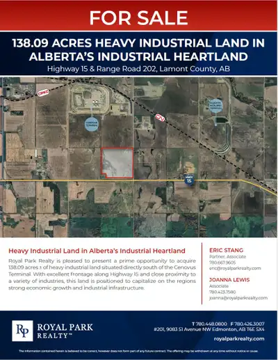 Heavy Industrial Land in Albertas Industrial Heartland Royal Park Realty is pleased to present a pri...