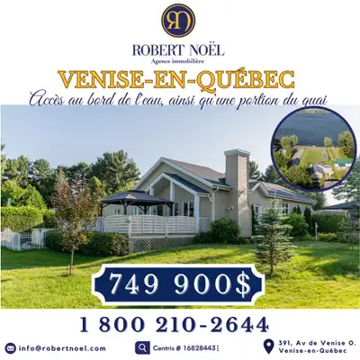 BORD DE L'EAU NAVIGABLE Fiche complète sur Centris : https://www.centris.ca/fr/maison~a-vendre~venis...