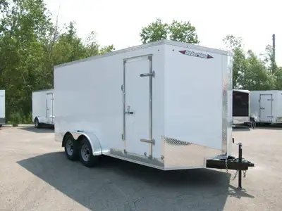 Remorque neuve WERBERLANE Qualite contracteur 7' x 16' v-nose 2 essieux 5200LB. A GLISSIERE 7' de ha...