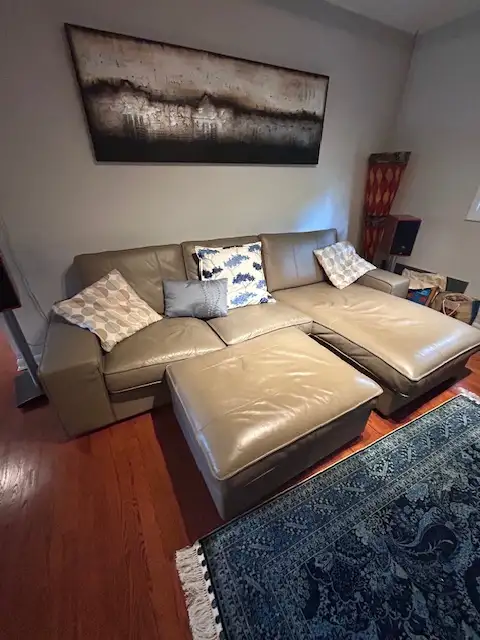 3 seater Leather sofa with Lounge chair and Ottoman62863274666881122