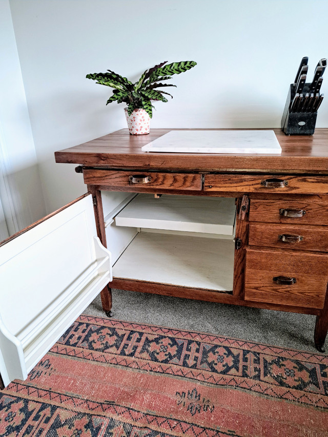 Refinished Antique Island on Casters in Hutches & Display Cabinets in Saskatoon - Image 2