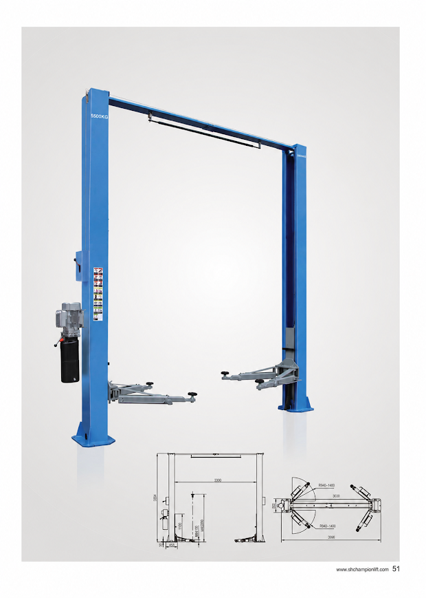 Unique Lifts 12,000lbs 2 Post Car Lift
