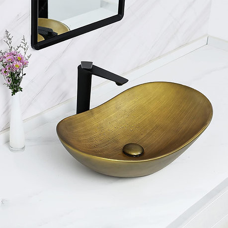 Gold Bronze Oval Vessel Sink in Bathwares in Edmonton - Image 2