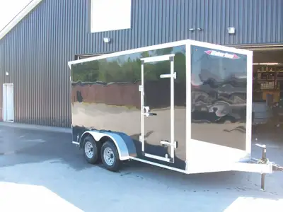 Remorque neuve struture galvanise 7' x 14' v-nose 2 essieux 5200lb.GLISSIERE HD 7' de haut interieur...