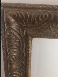 Antique 20th Century Mirror Ornate Gilded Wooden Frame 25"X 21"