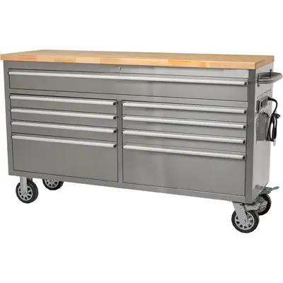 61-Inch Stainless Steel 9-Drawer Tool Chest HTC6109W, View more