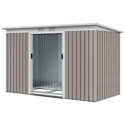 9' x 4' Garden Metal Storage Shed Outdoor Equipment Tool Box wit, View more