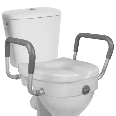 BRAND NEW - RMS Raised Toilet Seat -5" w/ Adjustable Padded Arms, View more