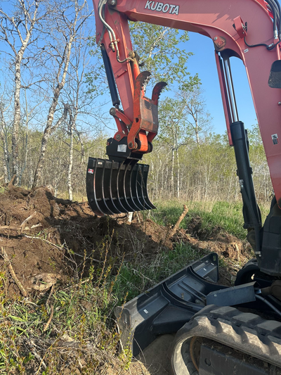 A must have excavator attachment to move debris, rip roots, pile brush, move rocks, and leave soil i...