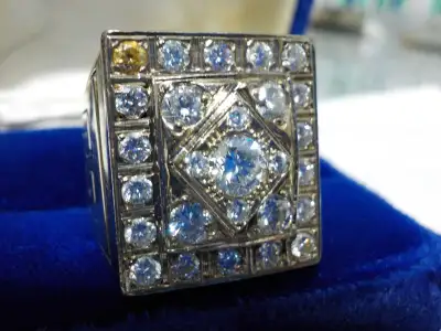 $17,500 APPRAISAL! MEN'S CUSTOM GOLD/WHITE GOLD DIAMOND RING, View more