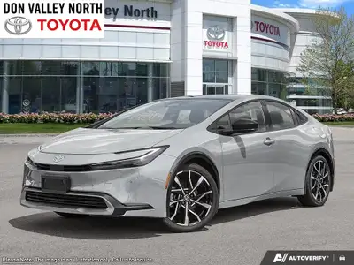 Introducing the stunning 2027 Toyota Prius Plug-In Hybrid XSE in a sleek silver finish with a smooth...