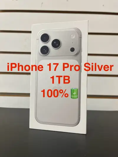 iPhone 17 Pro Silver 1TB 100% Battery Health Brand New Sealed, View more