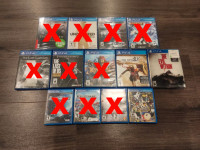 Various PS4 and PS Vita games for sale!